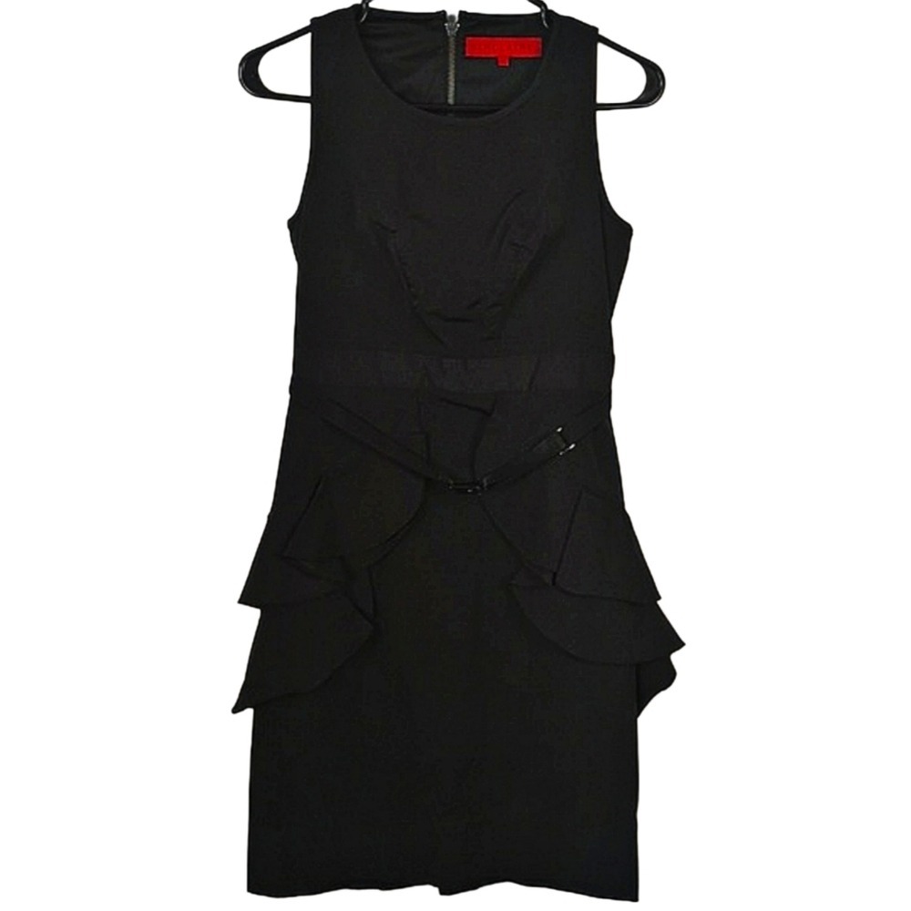 Sinclair 10 Women's Size 2 black high fashion hip peplum body con midi dress